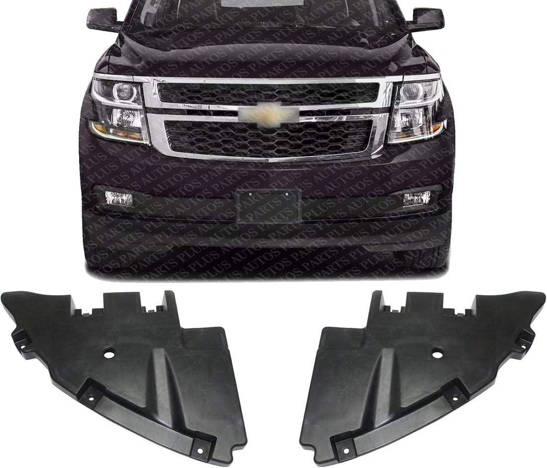 Set Of 2 Front Bumper Filler Plastic Left Driver & Right Passenger Side Direct Replacement Compatible With 2015-2020 Chevrolet Suburban GM1088182 GM1089182 22936500 22936499