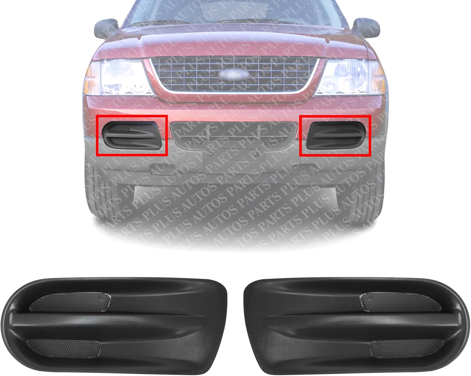 Set Of 2 Front Fog Light Outer Covers Primed Left Driver & Right Passenger Side Direct Replacement Compatible With 2002-2005 Ford Explorer ‎‎‎‎‎‎‎‎‎‎‎‎‎‎‎‎‎‎‎‎‎‎‎‎‎‎‎‎‎FO1036103
