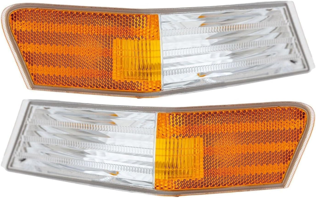 Set Of 2 Front Corner Light Lens And Housing Left Driver & Right Passenger Side Direct Replacement Compatible With 2007-2017 Jeep Patriot CH2527102 CH2526102 68004180AC 68004181AC