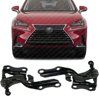 Set Of 2 Front Hood Hinge Steel Left Driver & Right Passenger Side Direct Replacement Compatible With 2015-2021 Lexus NX300h / NX200t / NX300 LX1236147 LX1236146 5341078030 5342078030
