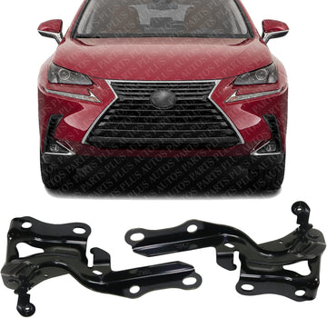 Set Of 2 Front Hood Hinge Steel Left Driver & Right Passenger Side Direct Replacement Compatible With 2015-2021 Lexus NX300h / NX200t / NX300 LX1236147 LX1236146 5341078030 5342078030