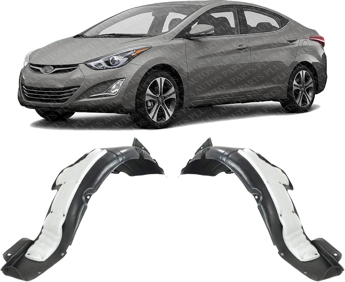 Set of 2 Front Fender Liner Right Passenger & Left Driver Side Direct Replacement Compatible with 2014-2016 Hyundai Elantra HY1249137 HY1248137 868123Y500 868113Y500