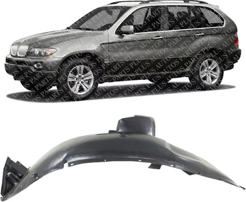 Front Fender Liner Left Driver Side Direct Replacement Compatible With 2000-2006 BMW X5 BM1250113 51717129443