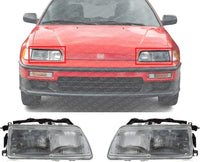 Front Headlight Assembly Halogen Right Passenger & Left Driver Side Direct Replacement Compatible With 1990-1991 Honda CRX/Civic HO2502102 HO2503102 33150SH3A05 33100SH3A05