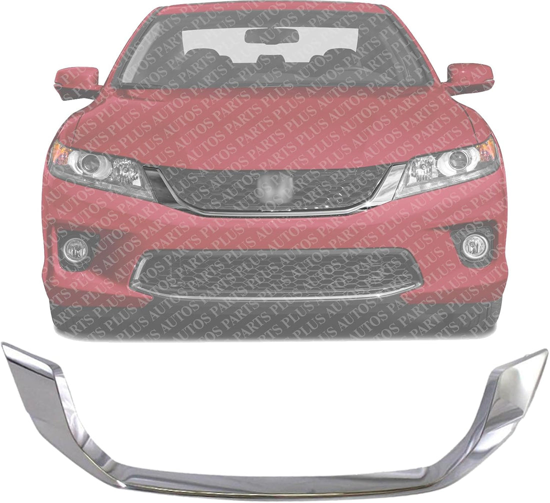 Front Lower Grille Molding Chrome Direct Replacement Compatible With 2013-2015 Honda Accord HO1210142 71122T2FA01ZB