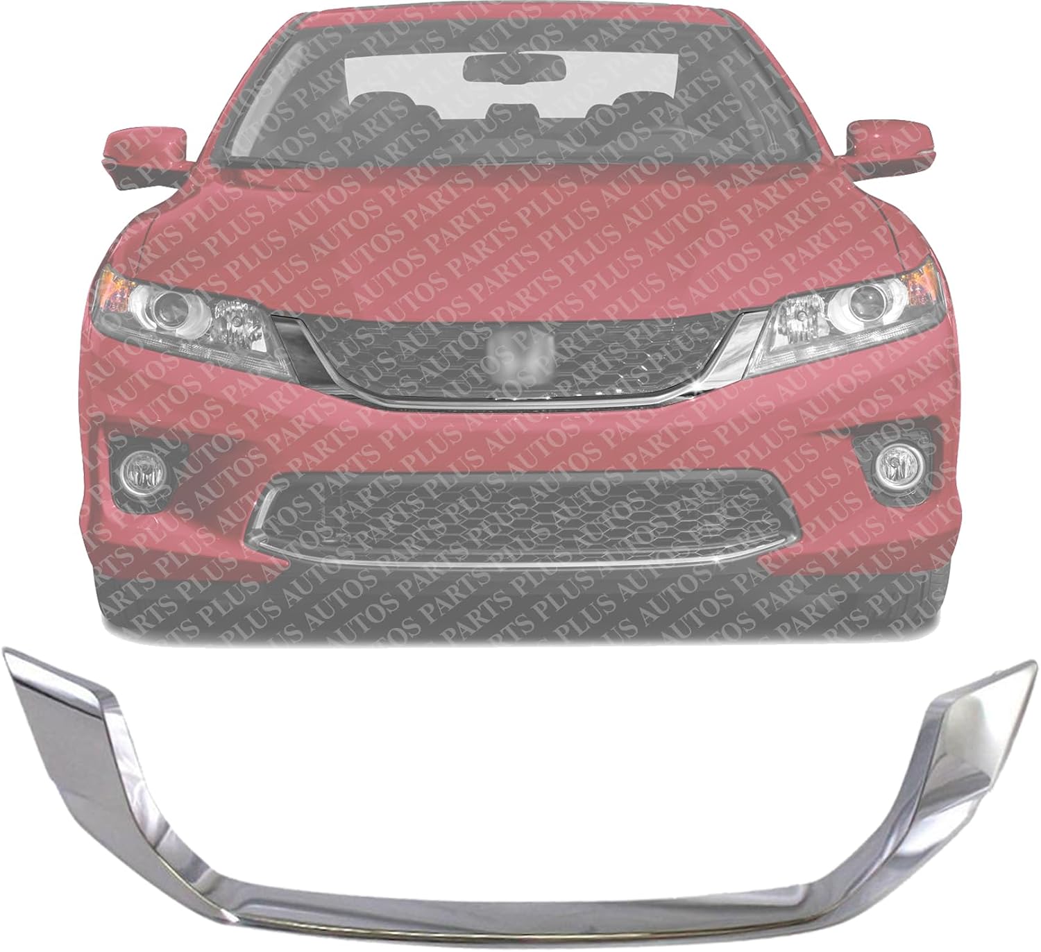 Front Lower Grille Molding Chrome Direct Replacement Compatible With 2013-2015 Honda Accord HO1210142 71122T2FA01ZB