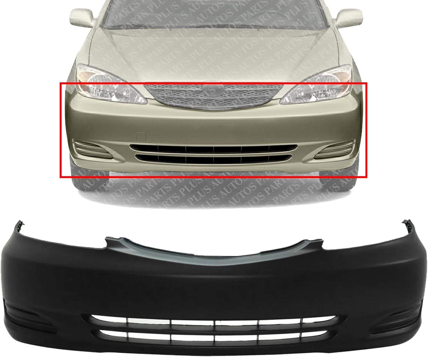 AUTOS PARTS PLUS Front Bumper Cover Primed Direct Replacement Compatible With 2002-2004 Toyota Camry TO1000230 52119AA904