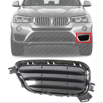 Front Bumper Outer Grille Left Driver Side Direct Replacement Compatible With 2015-2017 BMW X3 BM1038174 51117338513