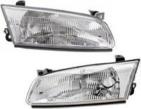 Front Head Lights + Corner Lamps Plastic Left Driver & Right Passenger Side Direct Replacement Compatible With 1997-1999 Toyota Camry TO2502117 TO2503117 TO2531126 TO2530126