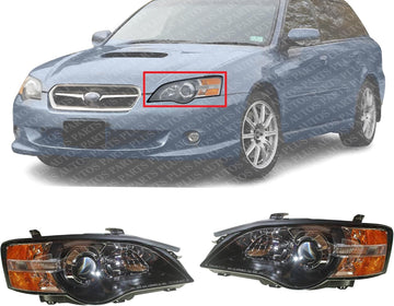 Set Of 2 Front Headlight Assembly Halogen Right Passenger & Left Driver Side Direct Replacement Compatible With 2005-2007 Subaru Legacy / 2005 Outback SU2502116 SU2503116 84001AG11B