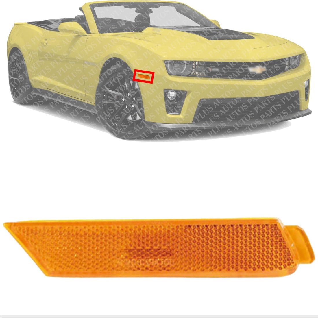 Front Side Marker Light Assembly Right Passenger Side Direct Replacement Compatible With 2010-2015 Chevrolet Camaro GM2551197 92246244