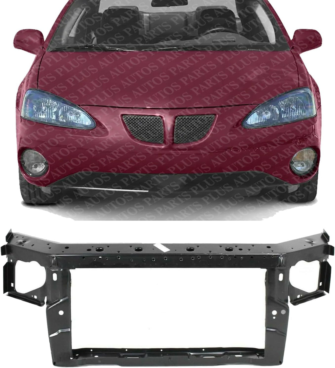 Front Radiator Support Assembly Steel Direct Replacement Compatible With 1997-2008 Pontiac Grand Prix / 2005-2009 Buick Lacrosse GM1225170 15856715
