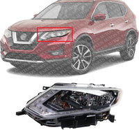 Front Headlight Assembly Halogen Left Driver Side Direct Replacement Compatible With 2017-2020 Nissan Rogue NI2502254 260606FL0A