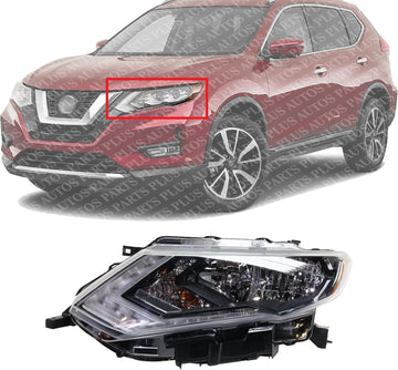 Front Headlight Assembly Halogen Left Driver Side Direct Replacement Compatible With 2017-2020 Nissan Rogue NI2502254 260606FL0A