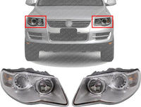 Set Of 2 Front Head Light Assembly Left Driver & Right Passenger Side Direct Replacement Compatible With 2008-2010 Volkswagen Touareg VW2503138 VW2502138 7L6941040B 7L6941039B
