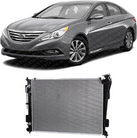 Front Radiator Aluminum Core Direct Replacement Compatible With 2011-2015 Kia Optima / 2011-2014 Sonata HY3010171 HY3010183 253103Q500 253103R700