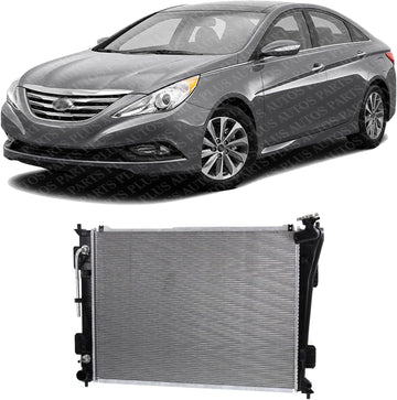 Front Radiator Aluminum Core Direct Replacement Compatible With 2011-2015 Kia Optima / 2011-2014 Sonata HY3010171 HY3010183 253103Q500 253103R700