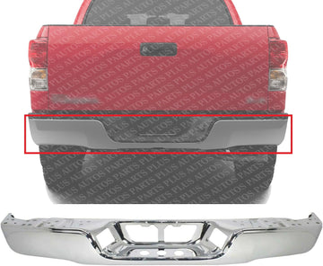 Rear Step Bumper Face Bar Chrome Steel Direct Replacement Compatible With 2007-2013 Toyota Tundra TO1102244 521510C060