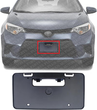 Front License Plate Bracket Primed Plastic Direct Replacement Compatible with 2014-2016 Toyota Corolla TO1068122 5211402080