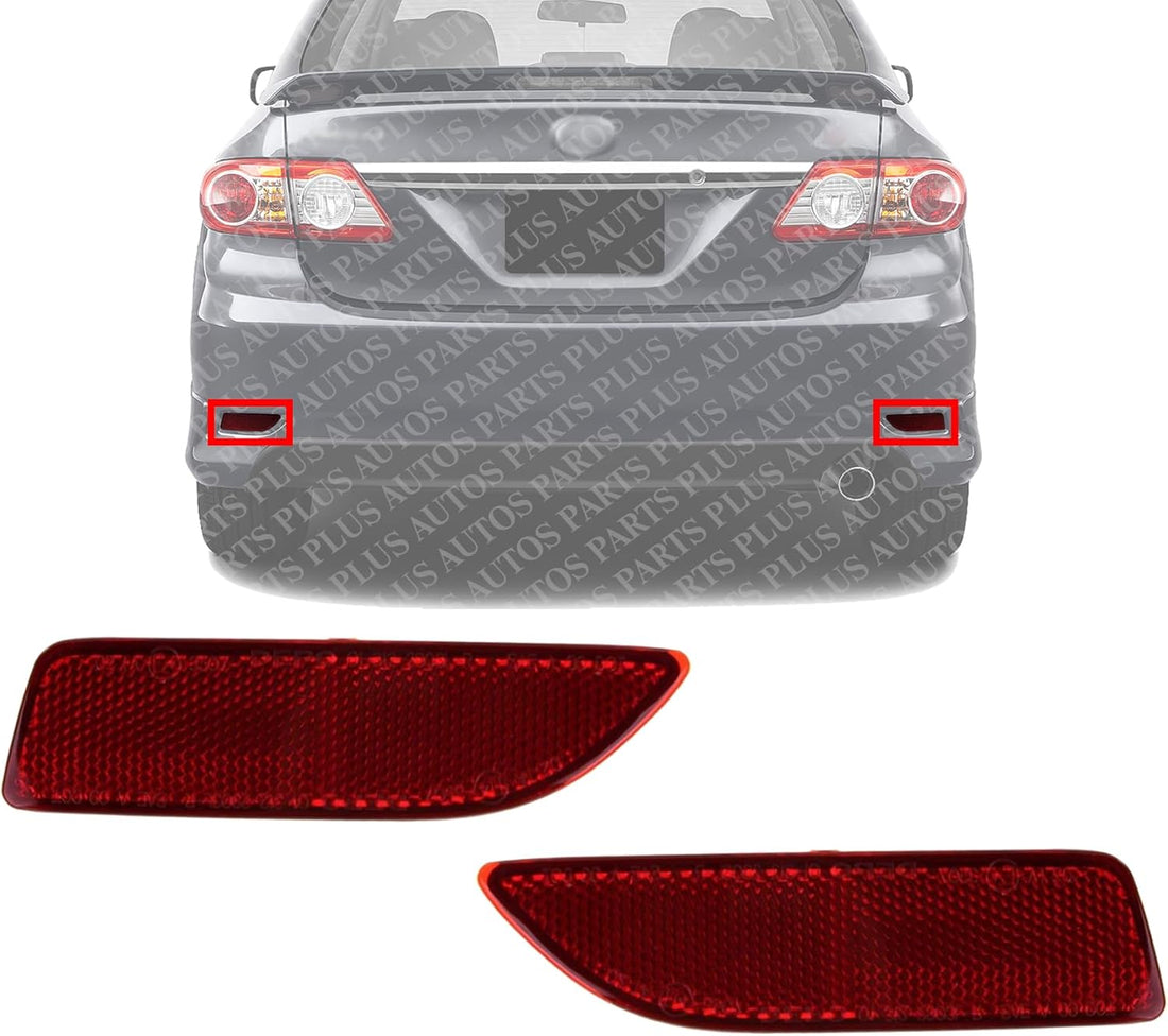 Set Of 2 Rear Bumper Reflector Left Driver & Right Passenger Side Direct Replacement Compatible With 2011-2013 Toyota Corolla ‎‎‎‎TO1184102 TO1185102 8191002130 8192002030