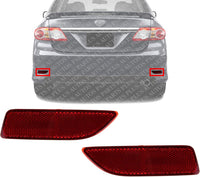 Set Of 2 Rear Bumper Reflector Left Driver & Right Passenger Side Direct Replacement Compatible With 2011-2013 Toyota Corolla ‎‎‎‎TO1184102 TO1185102 8191002130 8192002030