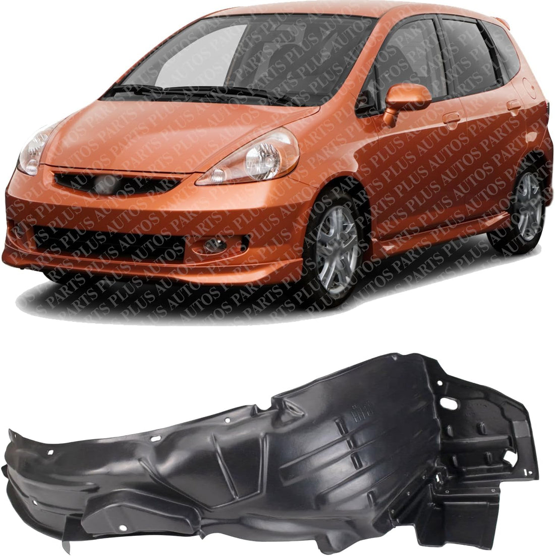Front Fender Liner Left Driver Side Direct Replacement Compatible With 2007-2008 Honda Fit HO1250112 74151SLNA00