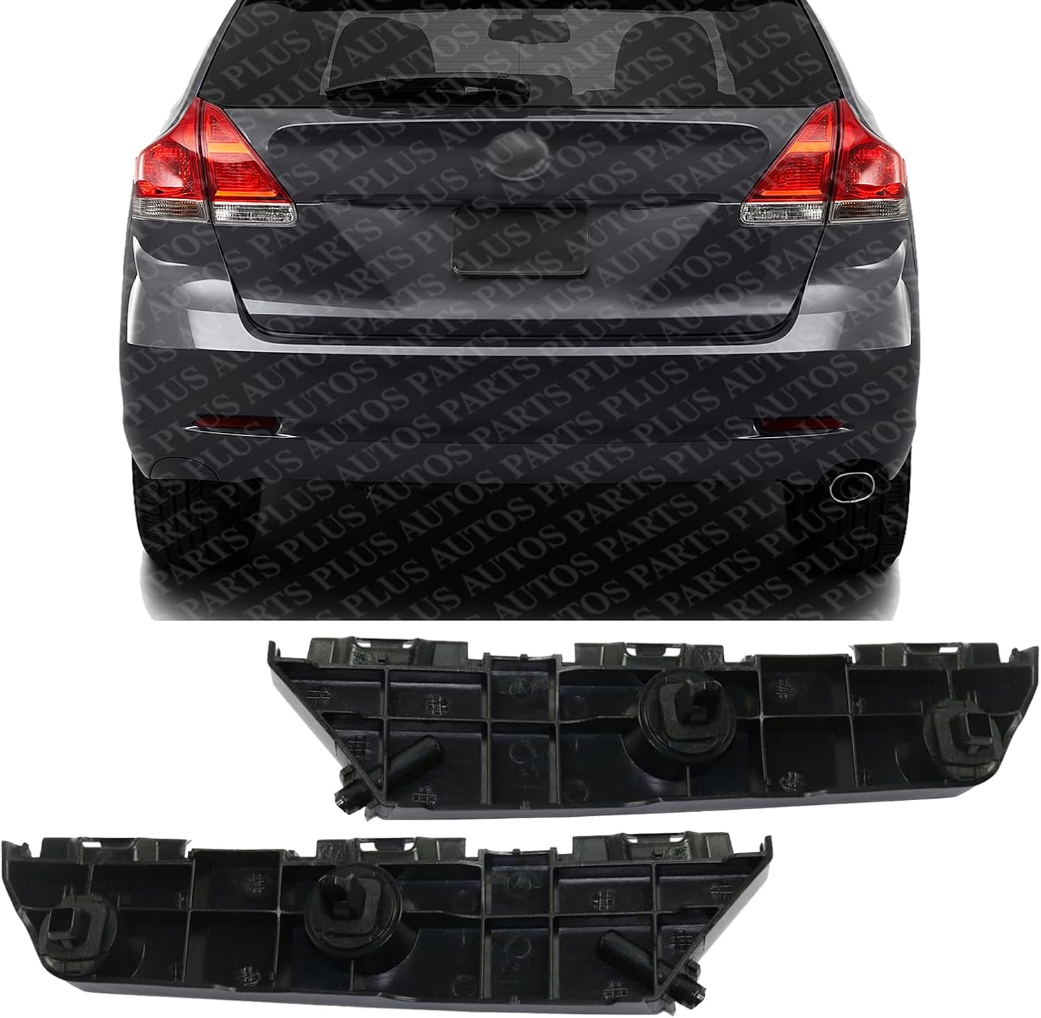 Set Of 2 Rear Bumper Cover Retainer Plastic Left Driver & Right Passenger Side Direct Replacement Compatible With 2009-2016 Toyota Venza TO1143126 TO1142126 521580T010 521570T010