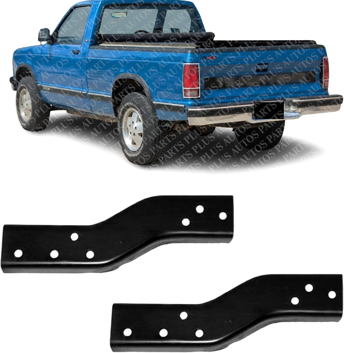 Set Of 2 Rear Bumper Fleetside Outer Bracket Left Driver & Right Passenger Side Direct Replacement Compatible With 1994-1997 Chevrolet S10 Pickup GM1166112 GM1167112 15647614 15647613