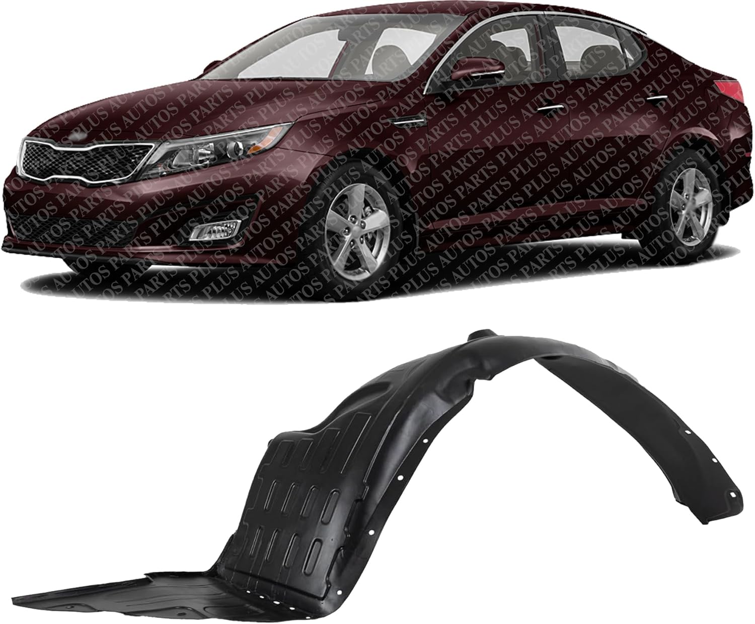 Front Fender Liner Left Driver Side Direct Replacement Compatible With 2014-2015 Kia Optima KI1248132 868112T500