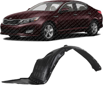 Front Fender Liner Left Driver Side Direct Replacement Compatible With 2014-2015 Kia Optima KI1248132 868112T500