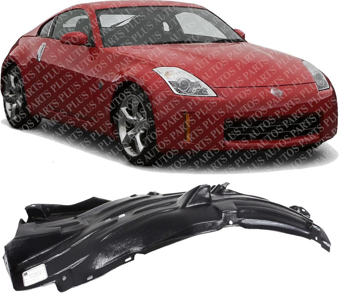 Front Fender Liner Rear Section Right Passenger Side Direct Replacement Compatible With 2003-2009 Nissan 350Z NI1251131 NI1251138 63842CD000 63842CF40A
