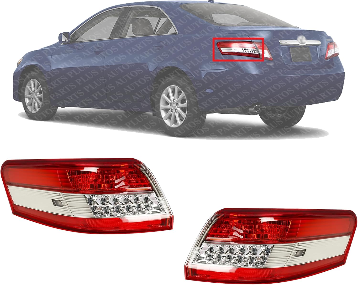 Set Of 2 Tail Light Outer Assembly Right Passenger & Left Driver Side Direct Replacement Compatible With 2010-2011 Toyota Camry TO2805106 TO2804106 8155006340 8156006340