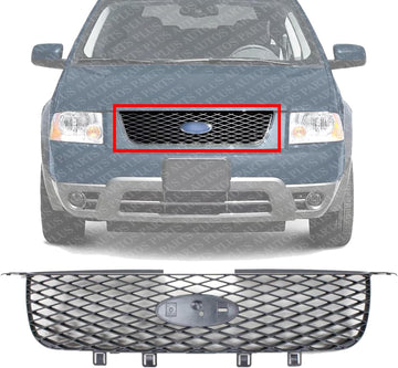 Front Grille Assembly Dark Gray Shell And Insert Direct Replacement Compatible With 2005-2007 Ford Freestyle FO1200480 5F9Z8200AAA