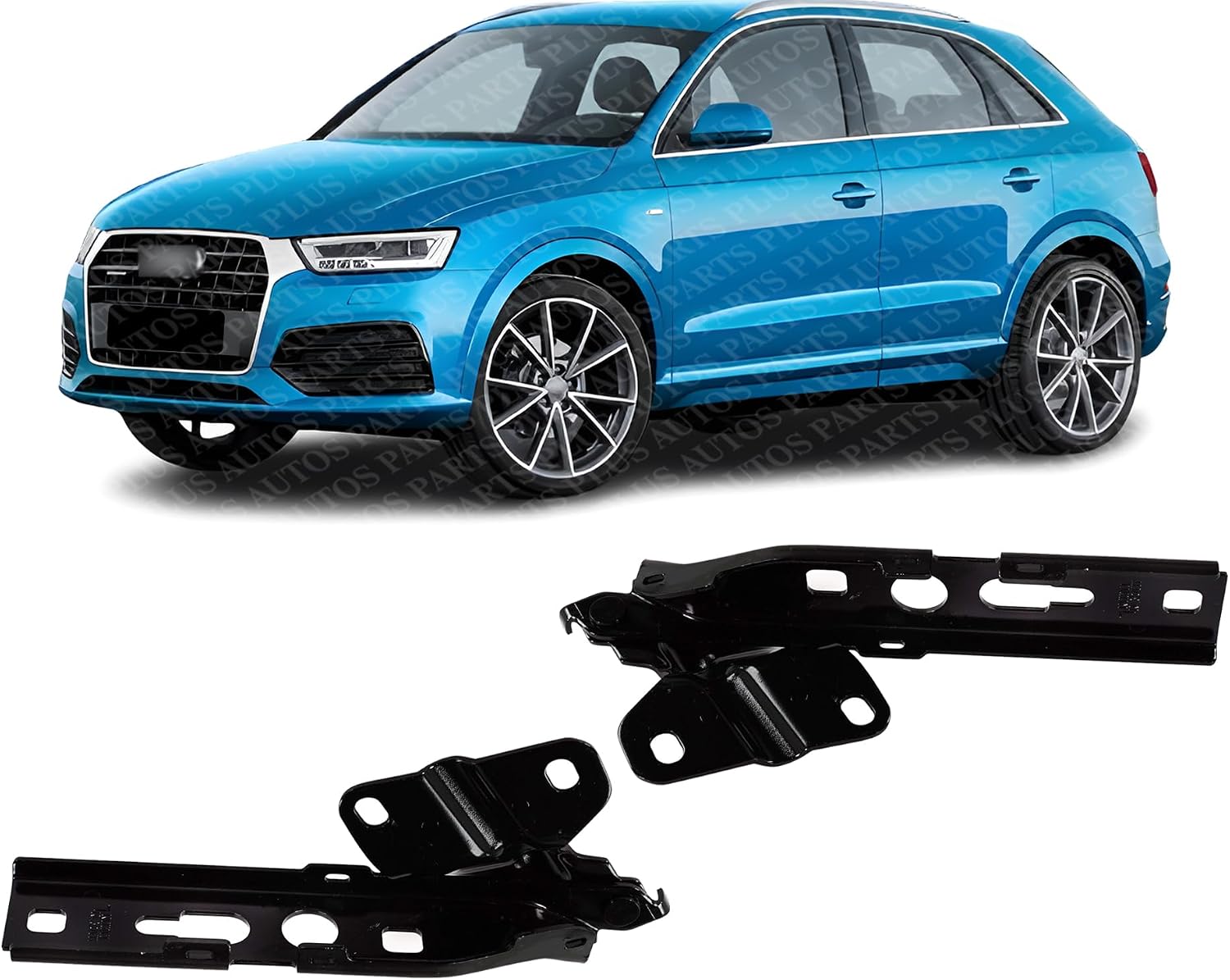 Set Of 2 Front Hood Hinge Assembly Steel Left Driver & Right Passenger Side Direct Replacement Compatible With 2015-2018 Audi Q3 AU1236105 AU1236104 8U0823302 8U0823301