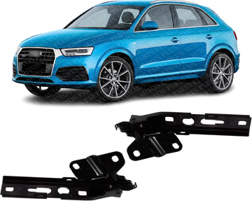 Set Of 2 Front Hood Hinge Assembly Steel Left Driver & Right Passenger Side Direct Replacement Compatible With 2015-2018 Audi Q3 AU1236105 AU1236104 8U0823302 8U0823301