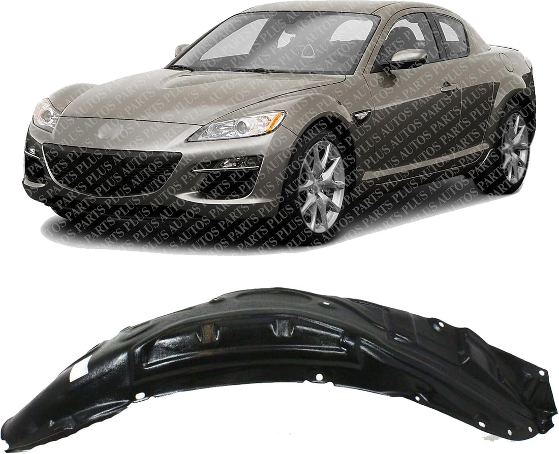 Front Fender Liner Rear Section Left Driver Side Direct Replacement Compatible With 2009-2011 Mazda RX-8 MA1248136 F1895614ZC