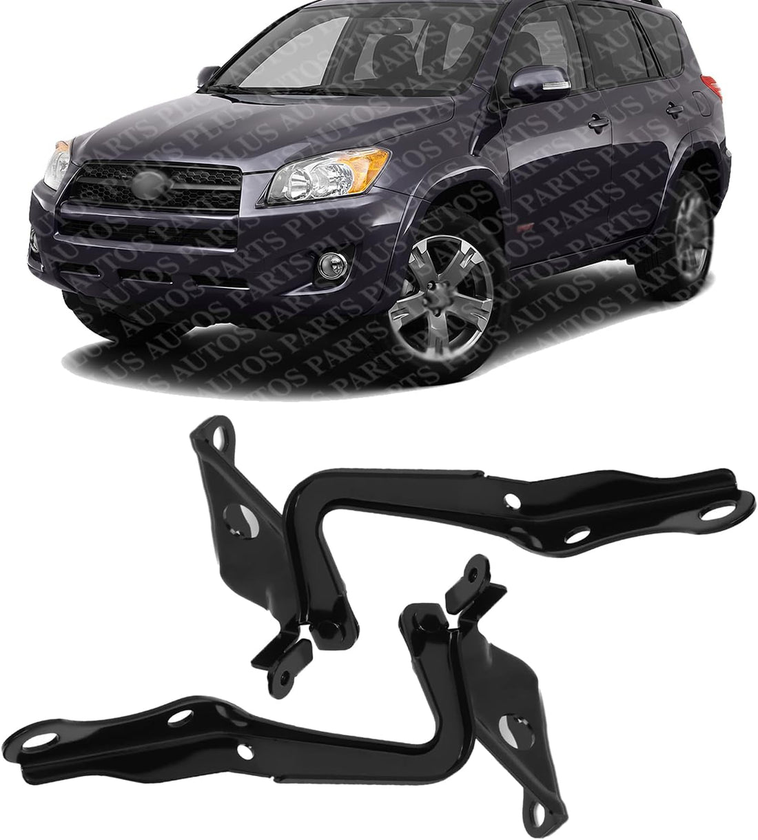 Set of 2 Front Hood Hinge Steel Right Passenger & Left Driver Side Direct Replacement Compatible with 2006-2012 Toyota RAV4 TO1236163 TO1236164 534100R030 534200R030