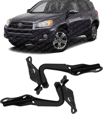 Set of 2 Front Hood Hinge Steel Right Passenger & Left Driver Side Direct Replacement Compatible with 2006-2012 Toyota RAV4 TO1236163 TO1236164 534100R030 534200R030
