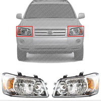 Set Of 2 Front Headlight Assembly Right Passenger & Left Driver Side Direct Replacement Compatible With 2004-2006 Toyota Highlander 8117048280-PFM 8113048280-PFM