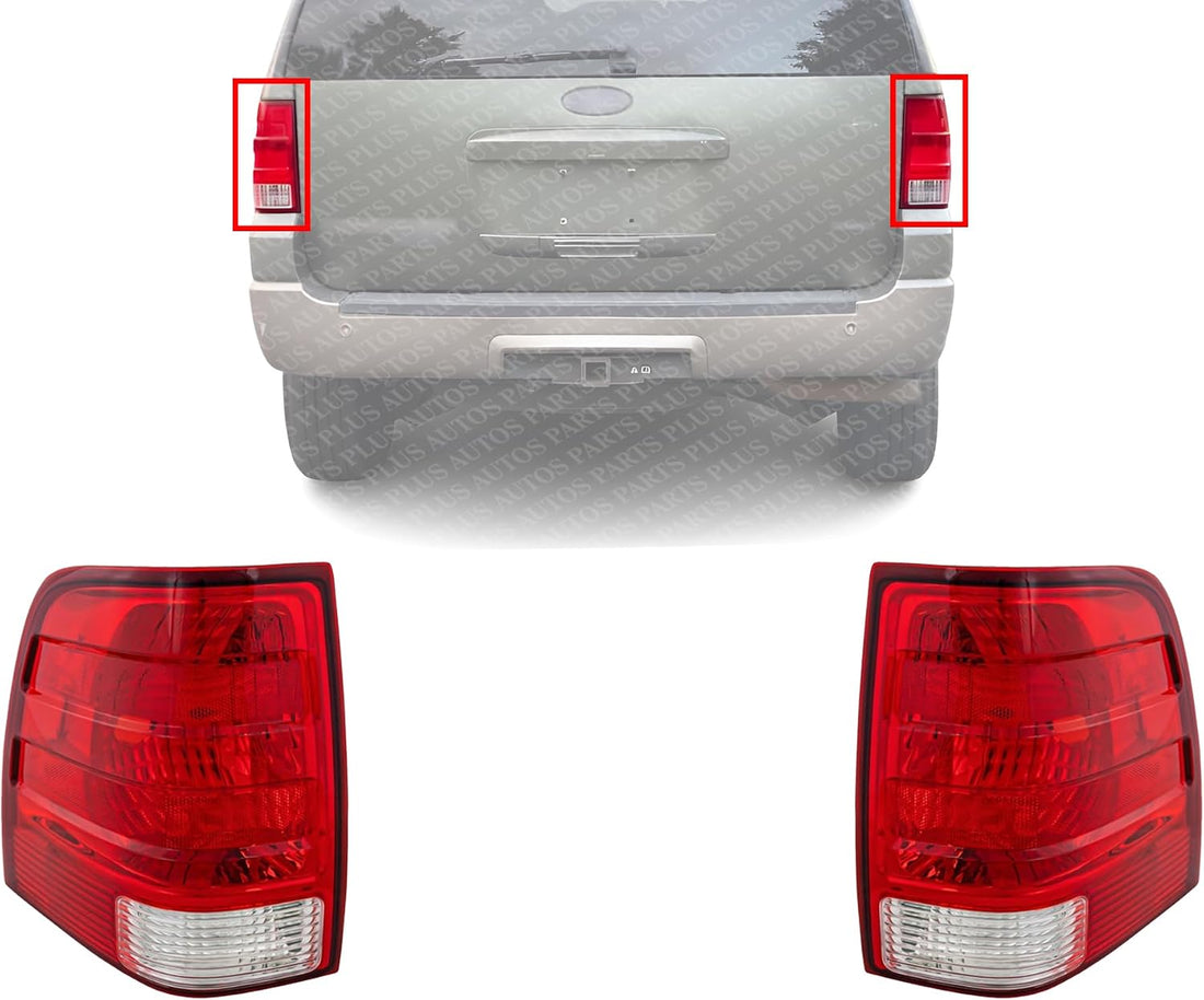 Set of 2 Tail Lights Lens And Housing Right Passenger & Left Driver Side Direct Replacement Compatible With 2003-2006 Ford Expedition FO2801166 FO2800166 2L1Z13404AB 2L1Z13405AB