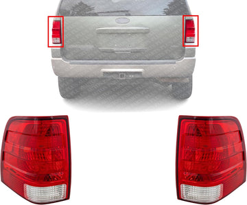 Set of 2 Tail Lights Lens And Housing Right Passenger & Left Driver Side Direct Replacement Compatible With 2003-2006 Ford Expedition FO2801166 FO2800166 2L1Z13404AB 2L1Z13405AB