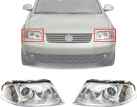 Set Of 2 Front Headlight Assembly Right Passenger & Left Driver Side Direct Replacement Compatible With 2001-2005 Volkswagen Passat VW2503118 VW2502118 3B0941016AQ 3B0941015AQ