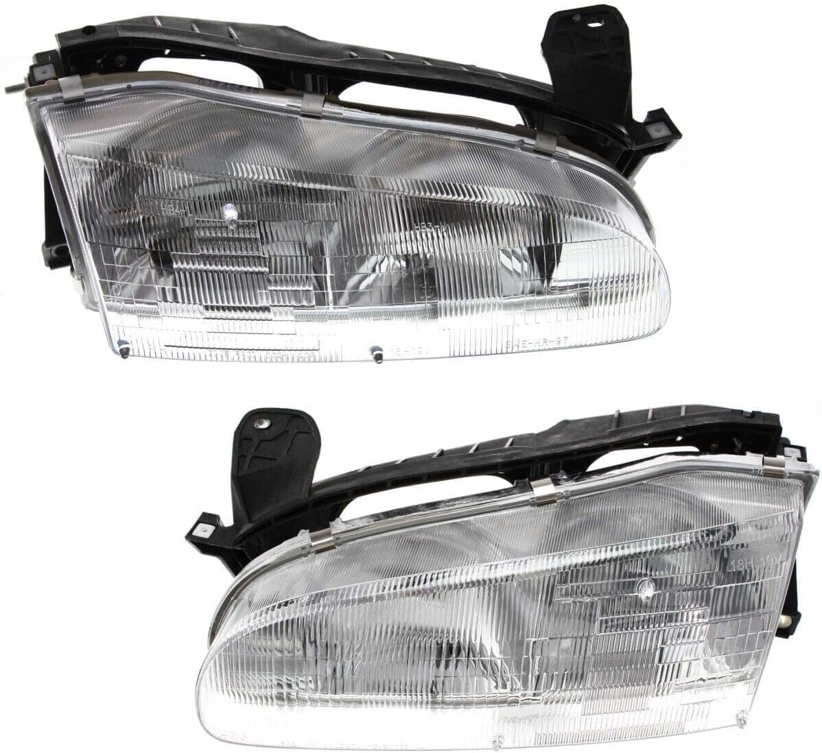 Set Of 2 Front Headlight Assembly Right Passenger & Left Driver Side Direct Replacement Compatible With 1993-1997 Geo Prizm GM2502134 GM2503134 94852390 94852389