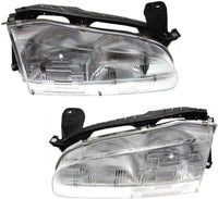 Set Of 2 Front Headlight Assembly Right Passenger & Left Driver Side Direct Replacement Compatible With 1993-1997 Geo Prizm GM2502134 GM2503134 94852390 94852389