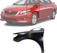 AUTOS PARTS PLUS Front Fender Primed Steel Left Driver Side Direct Replacement Compatible With 2009-2013 Toyota Corolla TO1240224 5380212A70
