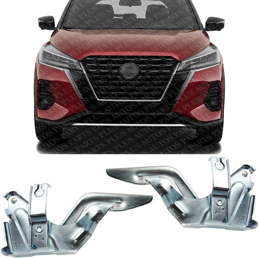 Set of 2 Front Hood Hinge Steel Left Driver & Right Passenger Side Direct Replacement Compatible with 2018-2023 Nissan Kicks NI1236193 NI1236192 654005RB0A 654015RB0A
