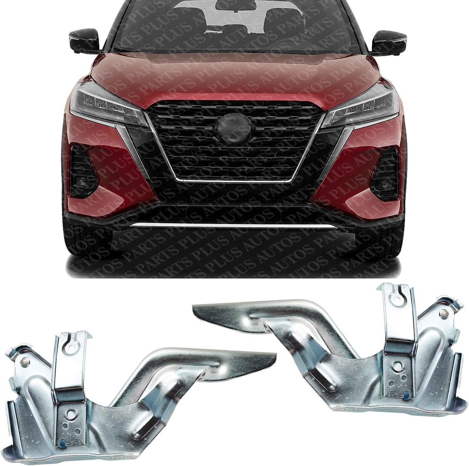 Set of 2 Front Hood Hinge Steel Left Driver & Right Passenger Side Direct Replacement Compatible with 2018-2023 Nissan Kicks NI1236193 NI1236192 654005RB0A 654015RB0A
