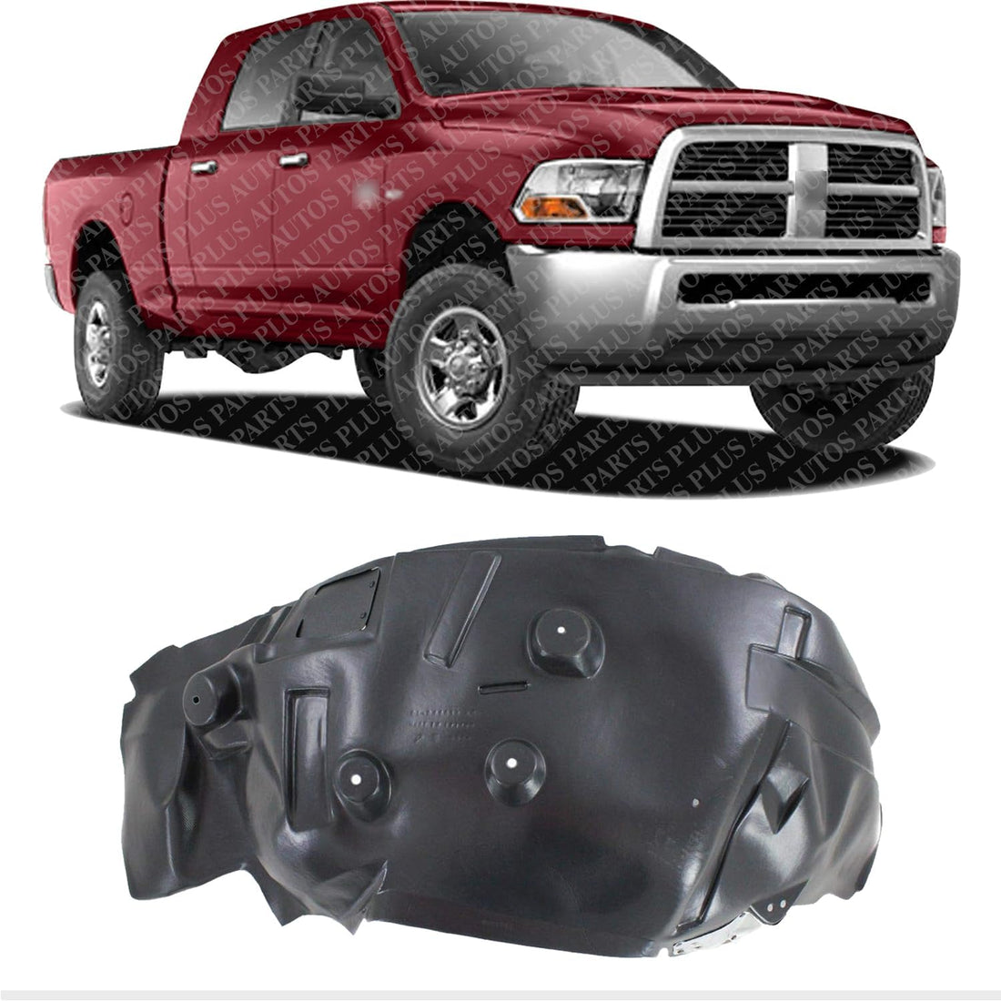 Front Fender Liner Right Passenger Side Direct Replacement Compatible With 2010-2013 Dodge Ram 2500 3500 Pickup CH1249157 68053736AG