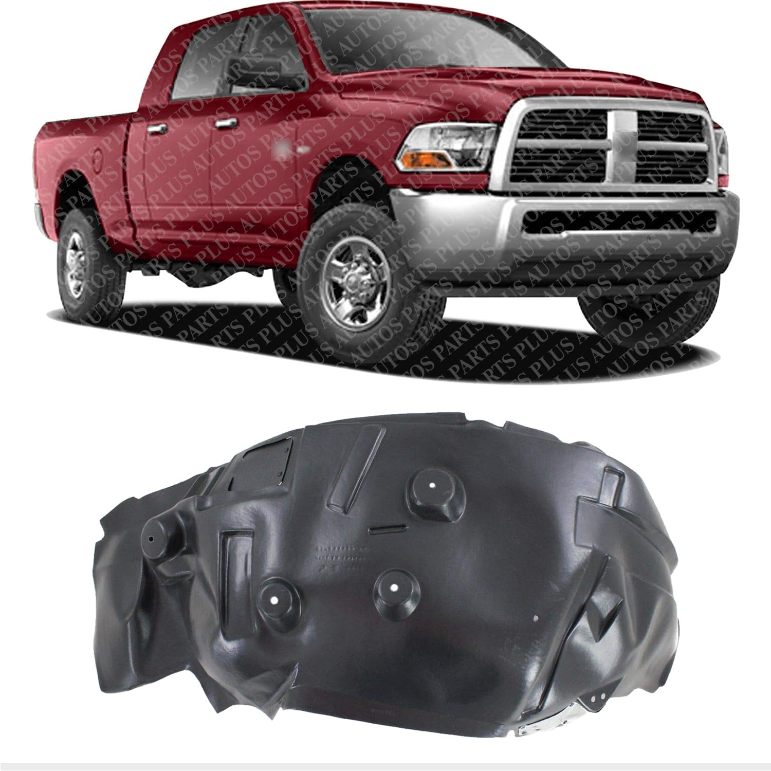 Front Fender Liner Right Passenger Side Direct Replacement Compatible With 2010-2013 Dodge Ram 2500 3500 Pickup CH1249157 68053736AG