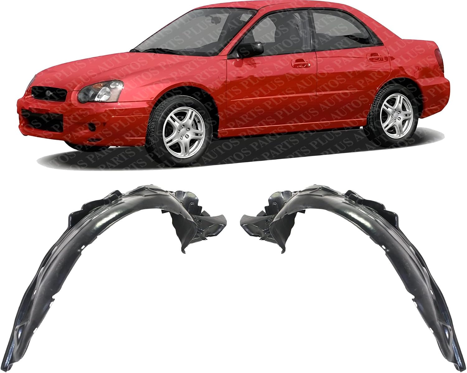 Set Of 2 Front Fender Liner Right Passenger & Left Driver Side Direct Replacement Compatible With 2004-2005 Subaru Impreza SU1251100 SU1250100 59110FE062 59110FE072